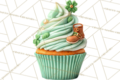 Realistic St. Patrick’s Day Cupcake Clipart PNG Product Image 5