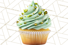 Realistic St. Patrick’s Day Cupcake Clipart PNG Product Image 2