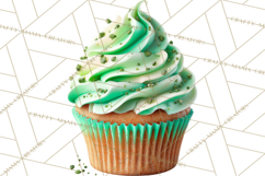 Realistic St. Patrick’s Day Cupcake Clipart PNG Product Image 3