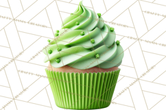 Realistic St. Patrick’s Day Cupcake Clipart PNG Product Image 4