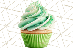Realistic St. Patrick’s Day Cupcake Clipart PNG Product Image 5
