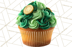 Realistic St. Patrick’s Day Cupcake Clipart PNG Product Image 4