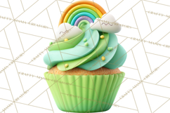 Realistic St. Patrick’s Day Cupcake Clipart PNG Product Image 2