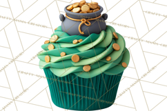 Realistic St. Patrick’s Day Cupcake Clipart PNG Product Image 5