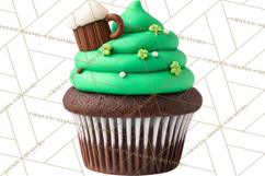 Realistic St. Patrick’s Day Cupcake Clipart PNG Product Image 5