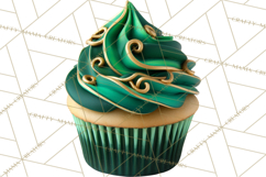 Realistic St. Patrick’s Day Cupcake Clipart PNG Product Image 3