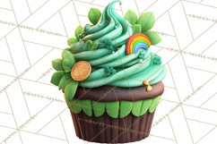Realistic St. Patrick’s Day Cupcake Clipart PNG Product Image 2