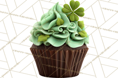 Realistic St. Patrick’s Day Cupcake Clipart PNG Product Image 2