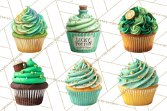 Realistic St. Patrick’s Day Cupcake Clipart PNG Product Image 2