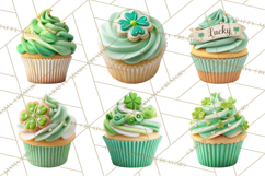 Realistic St. Patrick’s Day Cupcake Clipart PNG Product Image 3
