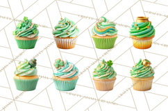Realistic St. Patrick’s Day Cupcake Clipart PNG Product Image 4