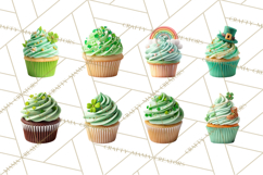 Realistic St. Patrick’s Day Cupcake Clipart PNG Product Image 5