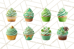 Realistic St. Patrick’s Day Cupcake Clipart PNG Product Image 6