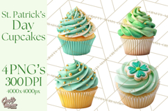 Realistic St. Patrick’s Day Cupcake Clipart PNG Product Image 1