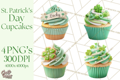 Realistic St. Patrick’s Day Cupcake Clipart PNG Product Image 1