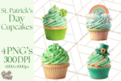 Realistic St. Patrick’s Day Cupcake Clipart PNG Product Image 1