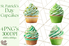 Realistic St. Patrick’s Day Cupcake Clipart PNG Product Image 1