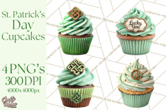 Realistic St. Patrick’s Day Cupcake Clipart PNG Product Image 1