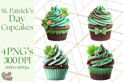 Realistic St. Patrick’s Day Cupcake Clipart PNG Product Image 1