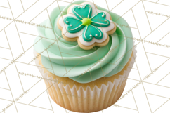 Realistic St. Patrick’s Day Cupcake Clipart PNG Product Image 5