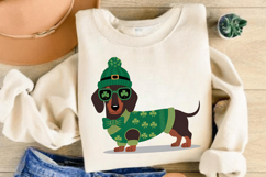 St. Patrick’s Day Dachshund Dog PNG, Lucky Dog Sublimation Product Image 3