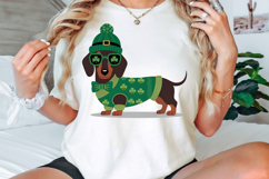 St. Patrick’s Day Dachshund Dog PNG, Lucky Dog Sublimation Product Image 2