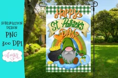 Happy St. Patrick's day garden flag PNG for sublimation Product Image 1