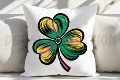St Patricks Day Glitter Shamrock Sublimation PNG Product Image 3