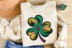 St Patricks Day Glitter Shamrock Sublimation PNG Product Image 4