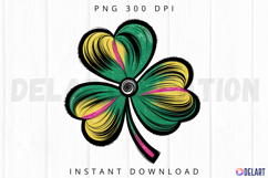 St Patricks Day Glitter Shamrock Sublimation PNG Product Image 1