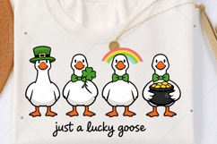 St. Patrick's Day Goose PNG, Funny Shamrock Goose Clipart Product Image 3