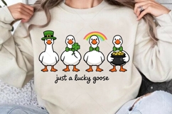 St. Patrick's Day Goose PNG, Funny Shamrock Goose Clipart Product Image 4