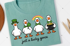St. Patrick's Day Goose PNG, Funny Shamrock Goose Clipart Product Image 5