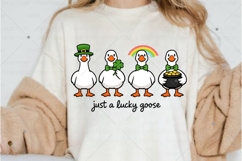 St. Patrick's Day Goose PNG, Funny Shamrock Goose Clipart Product Image 2