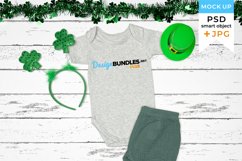 Gray Bodysuit Mockup St Patricks Day | romper mockup Product Image 1
