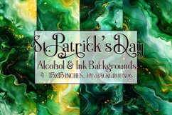 Alcohol Ink Backgrounds, 15x15 Green Orange Backgrounds, s1 Product Image 1