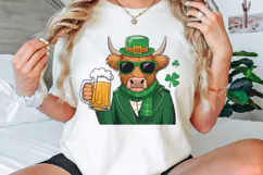 St. Patrick's Day Highland Cow Beer PNG, Lucky PNG Product Image 2