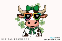 St. Patrick’s Day Highland Cow PNG, Highland Cow St. Patrick Product Image 1