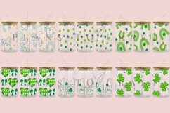 st patricks day themed Libbey glass can wrap design featuring loving style artwork available as digital files ready to download for crafting and decor projects