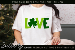 St Patrick's Day SVG Love Lucky Shamrock T-shirt Mug Design Product Image 1