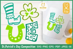 St Patricks Day Love Word with Clover SVG Cut File