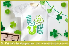 St Patricks Day LOVE Word with Clover SVG Cut File  for Baby Onesie