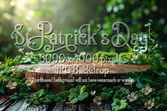 Wood Pedestal Background, St Patricks Day Background, b5 Product Image 1
