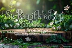 Wood Pedestal Background, St Patricks Day Background, b8 Product Image 1