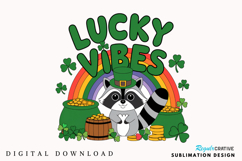 St. Patrick’s Day Raccoon PNG, Funny Raccoon St. Patrick Product Image 1