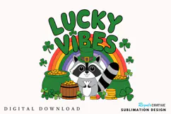 St. Patrick’s Day Raccoon PNG, Funny Raccoon St. Patrick Product Image 1