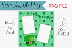 St Patricks Day Scrapbook Page Shamrock Hat Photo Frame