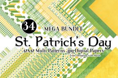 St. Patrick&#039;s Day Patterns Mega Digital Paper Pack Bundle Product Image 1