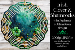 Irish Clover Wind Spinner, Sublimation St Patrick&#039;s Day, w25 Product Image 1