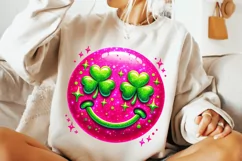 St Patrick's Day Smiley Face PNG, Lucky Day PNG, Shamrock Product Image 2
